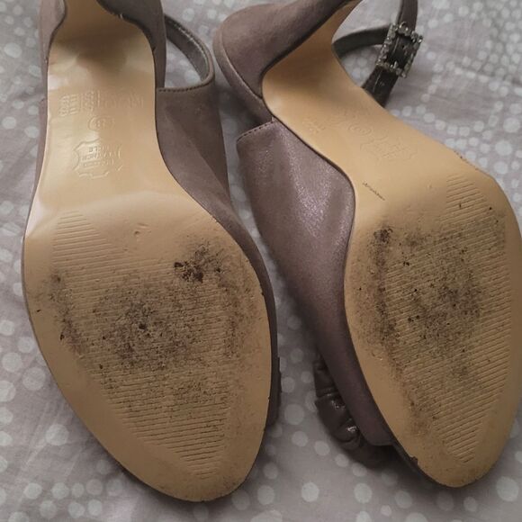 Mootsies Tootsies Taupe Slingbacks Taupe Open Toe Adjustable Strap Size 8 - Used - Picture 4 of 8